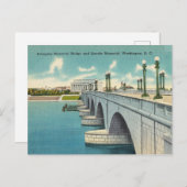 Carte Postale Arlington Bridge, Lincoln Memorial, Washington D.C (Devant / Derrière)