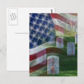 Carte Postale Arlington National Cemeemetery, drapeau américain (Devant / Derrière)