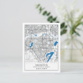 Carte Postale Arlington Texas USA City Plan de la ville (Debout devant)