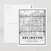 Carte Postale Arlington Texas USA Travel City Map Poster (Devant / Derrière)