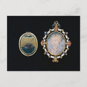 Carte Postale Armada Jewel, miniature of Queen Elizabeth Enclo