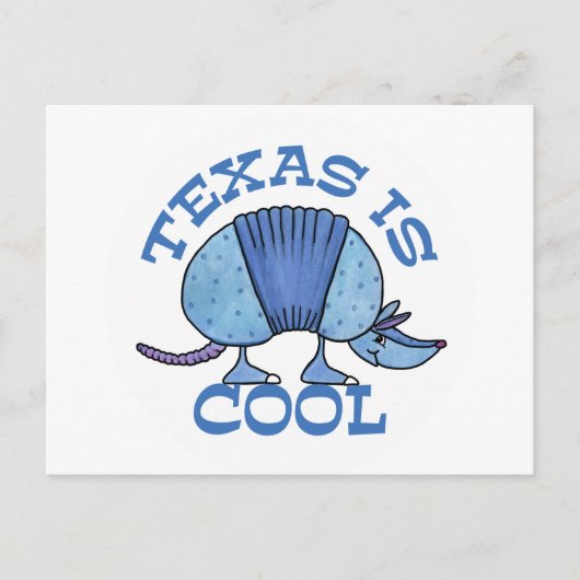 Carte Postale Armadillo Blue-Texas est Cool (Devant)