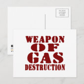 Carte Postale Arme De Destruction Du Gaz (Devant / Derrière)