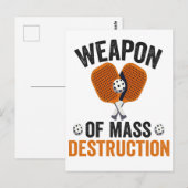 Carte Postale Arme de destruction massive Pickleball sport drôle (Devant / Derrière)