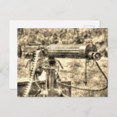 Carte Postale Arme-machine Vickers Vintage (Devant / Derrière)