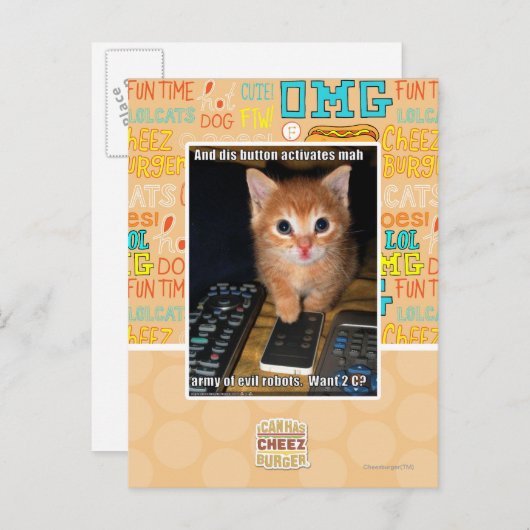 Carte Postale Armée des robots malfaisants (Devant / Derrière)