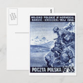 Carte Postale Armée polonaise 2ème guerre mondiale à Narvik, Nor (Devant / Derrière)