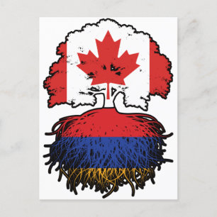 Carte Postale Arménie Arménien Canadien Canada Drapeau des racin