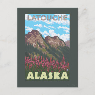 Carte Postale Armes à feu et montagnes - Latouche, Alaska