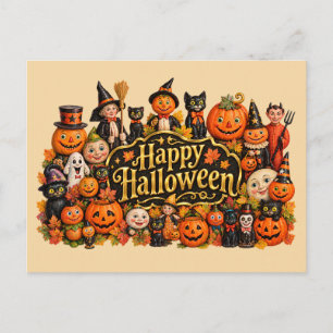 Carte Postale Armoire des Curiosités de Halloween Vintage Ménage