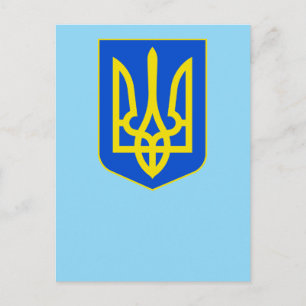 Carte Postale Armoirie de l'Ukraine Trident doré Beaux-Arts