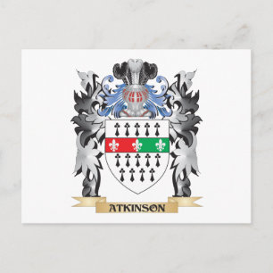 Carte Postale Armoiries Atkinson - Blason de Famille