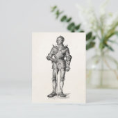 Carte Postale Armoiries Chevalier Brillant Armor Épée Médiévale (Debout devant)