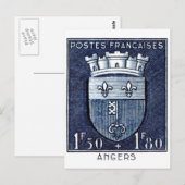 Carte Postale Armoiries d'Angers France (Devant / Derrière)