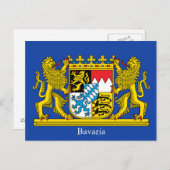 Carte Postale Armoiries de Bavière (Devant / Derrière)