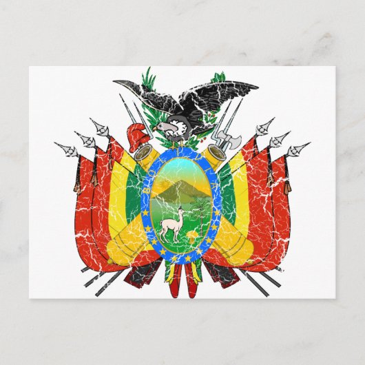 Carte Postale Armoiries De Bolivie (Devant)