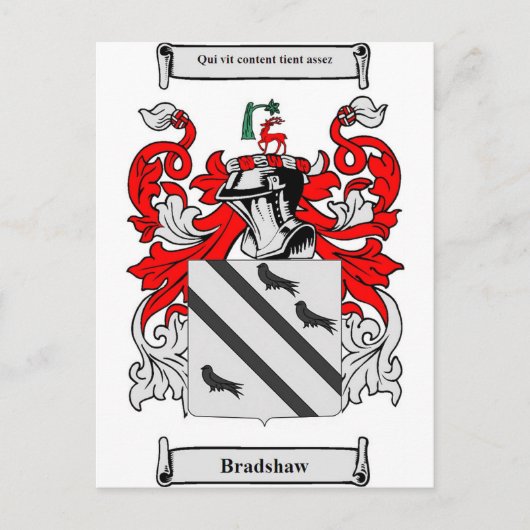 Carte Postale Armoiries de Bradshaw (Devant)