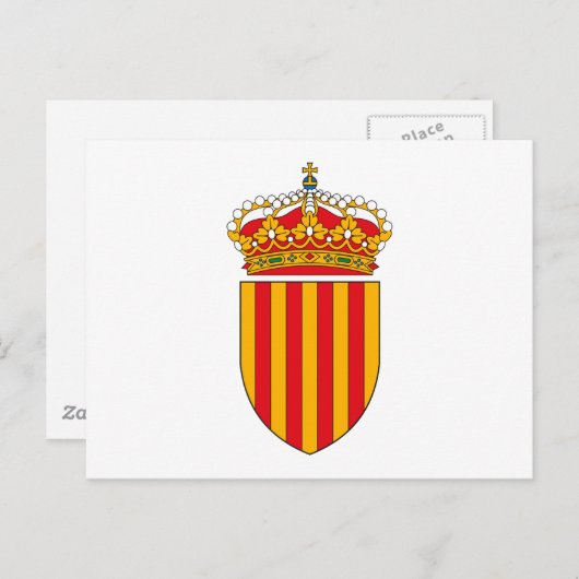 Carte postale Armoiries de Catalogne (Devant / Derrière)