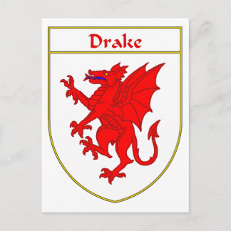 Carte Postale Armoiries de Drake/crête de famille