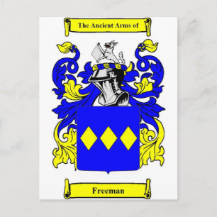 Carte Postale Armoiries de Freeman (anglais)