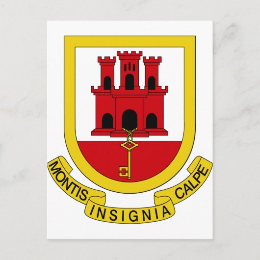 Carte Postale Armoiries de Gibraltar (Devant)