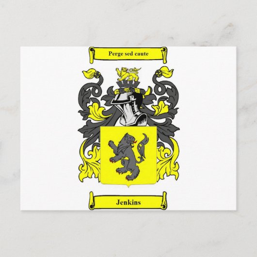 Carte Postale Armoiries de Jenkins (anglais) (Devant)