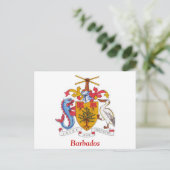 Carte Postale Armoiries de la Barbade (Debout devant)