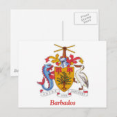 Carte Postale Armoiries de la Barbade (Devant / Derrière)