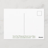 Carte Postale Armoiries de la famille Van Westervelt (Dos)