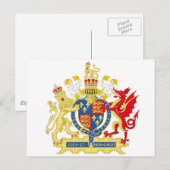 Carte Postale Armoiries de l'Angleterre (Devant / Derrière)