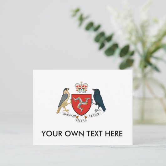 Carte Postale Armoiries de l'île de Man (Debout devant)