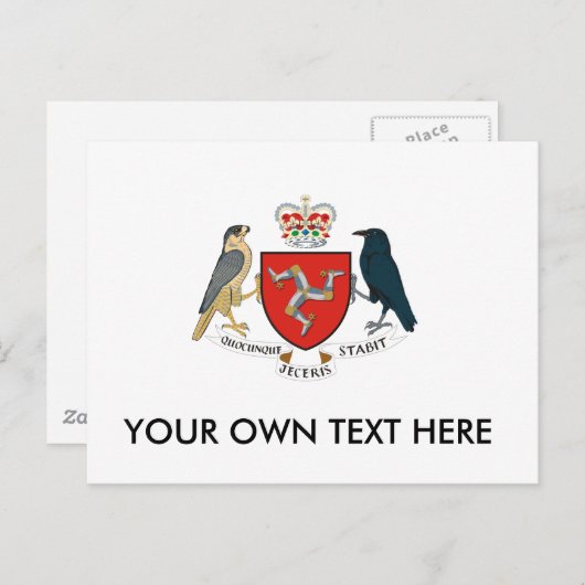 Carte Postale Armoiries de l'île de Man (Devant / Derrière)