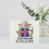Carte Postale Armoiries de l'Islande (Debout devant)