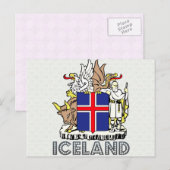 Carte Postale Armoiries de l'Islande (Devant / Derrière)
