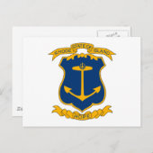 Carte postale Armoiries de Rhode Island (Devant / Derrière)