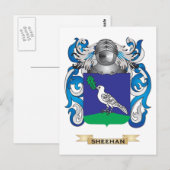 Carte Postale Armoiries de Sheehan (crête de famille) (Devant / Derrière)