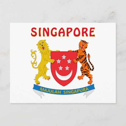 Carte Postale Armoiries De SINGAPOUR (Devant)
