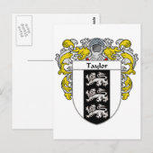 Carte Postale Armoiries de Taylor (moulées) (Devant / Derrière)