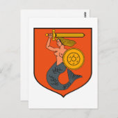 Carte Postale Armoiries de Varsovie (Devant / Derrière)