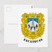 Carte Postale Armoiries de Zacatecas, Mexique (Devant / Derrière)