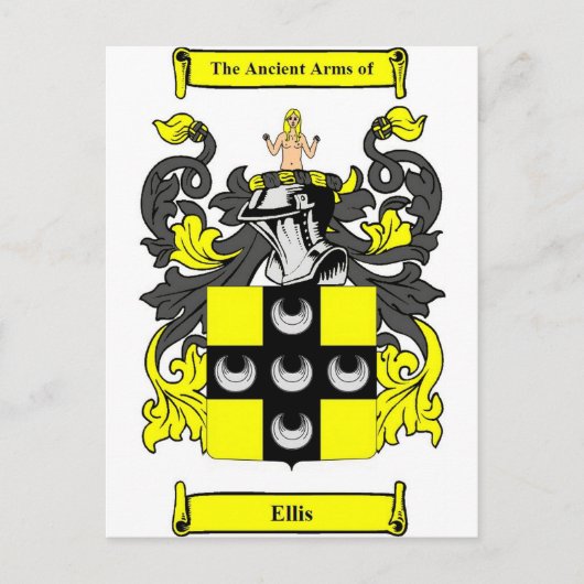 Carte Postale Armoiries d'Ellis (Devant)
