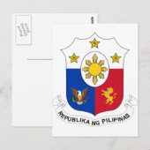Carte Postale Armoiries des Philippines (Devant / Derrière)