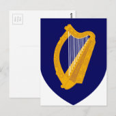Carte Postale Armoiries d'Irlande - Emblème irlandais (Devant / Derrière)