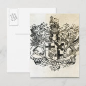 Carte Postale Armoiries d'Oliver Cromwell (Devant / Derrière)