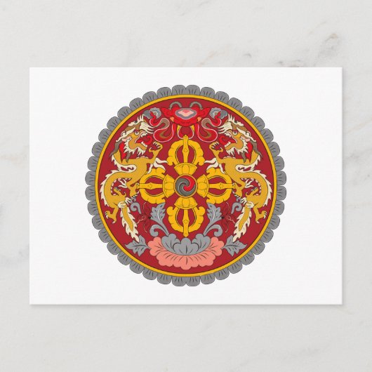 Carte Postale Armoiries du Bhoutan (Devant)