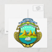 Carte Postale Armoiries du Costa Rica (Devant / Derrière)