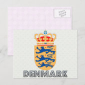 Carte Postale Armoiries du Danemark (Devant / Derrière)
