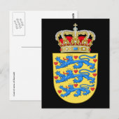 Carte Postale armoiries du danemark (Devant / Derrière)