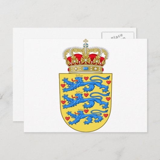 Carte Postale armoiries du danemark (Devant / Derrière)