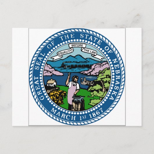 Carte Postale Armoiries du Nebraska (Devant)